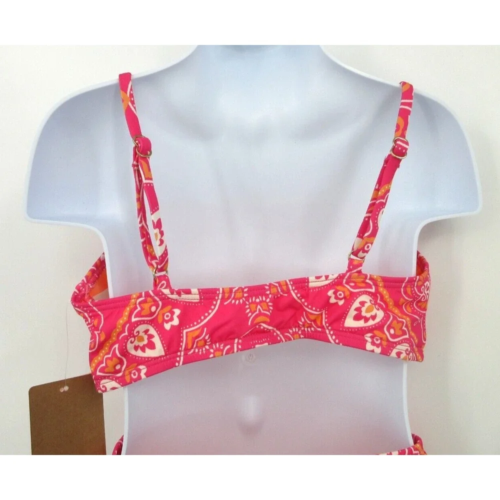 HOBIE GIRLS‎ BANDANA 2 PIECE BIKINI SWIMSUIT Girl's Size 7 PINK